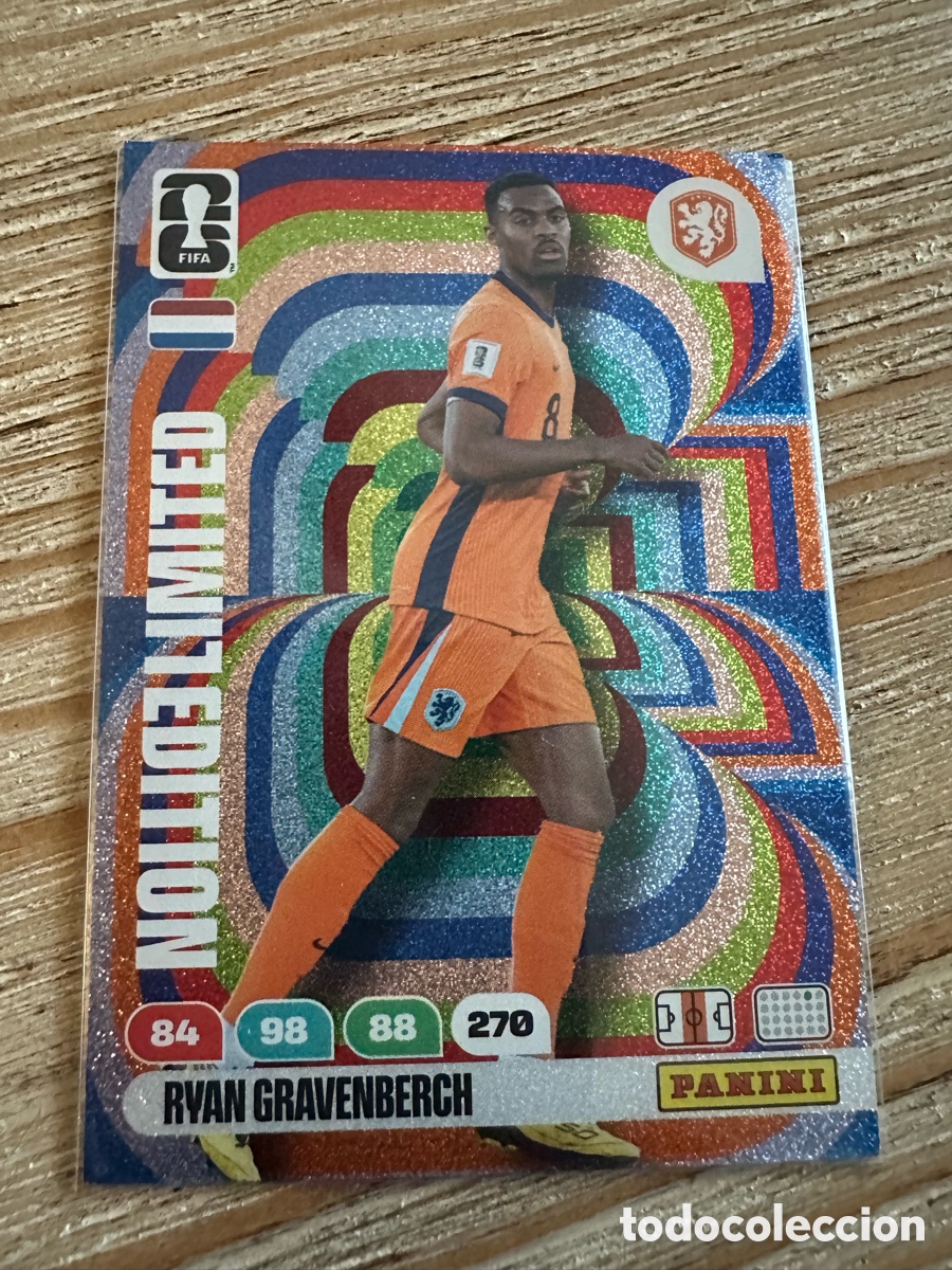 Trading Cards: RYAN GRAVENBERCH PAISES BAJOS LIMITED EDITION ADRENALYN XL PANINI MUNDIAL WORLD CUP 2026 USA CAN MEX