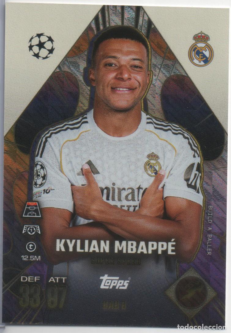 Trading Cards: Kylian Mbapp&eacute; (Real Madrid) Build a Baller BAB8 Match Attax Champions 2025-26 de Topps