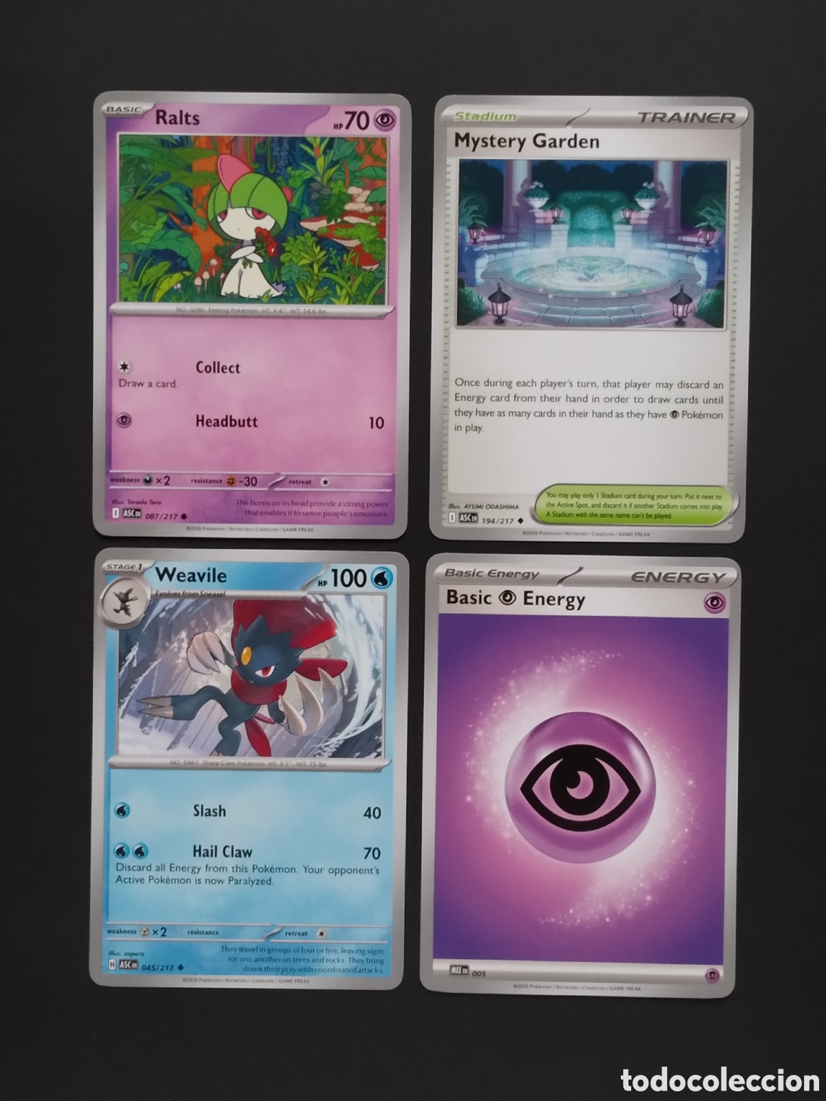 Trading Cards: LOTE CARTAS POKEMON TCG - N&ordm; 0005 - 4 CARTAS ORIGINALES DIFERENTES EN INGLES DE ASCENDED HEROES 2026