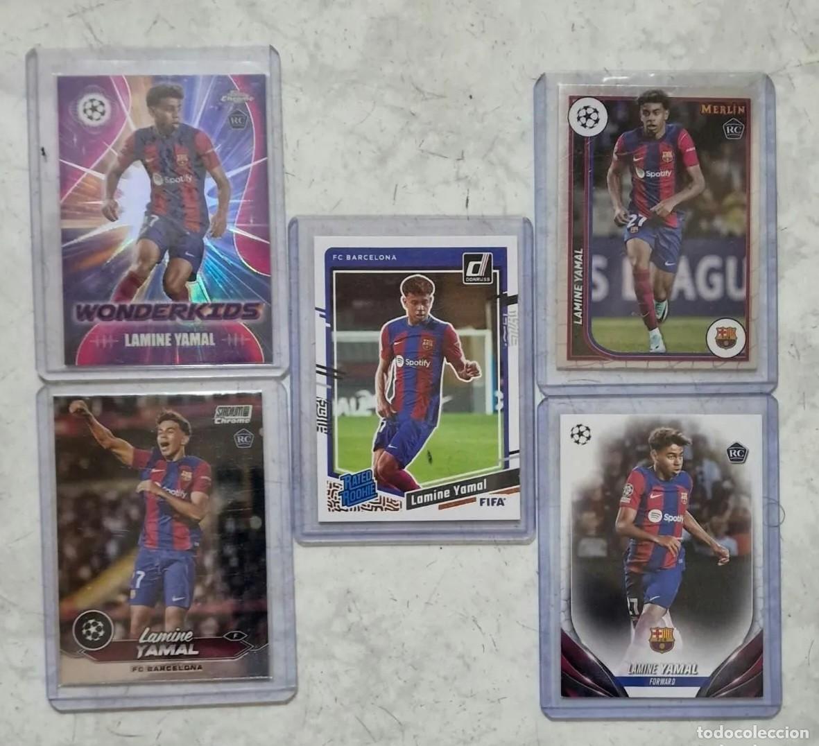 Trading Cards: LAMINE YAMAL ROOKIE CARD RC FC BARCELONA 5 cards