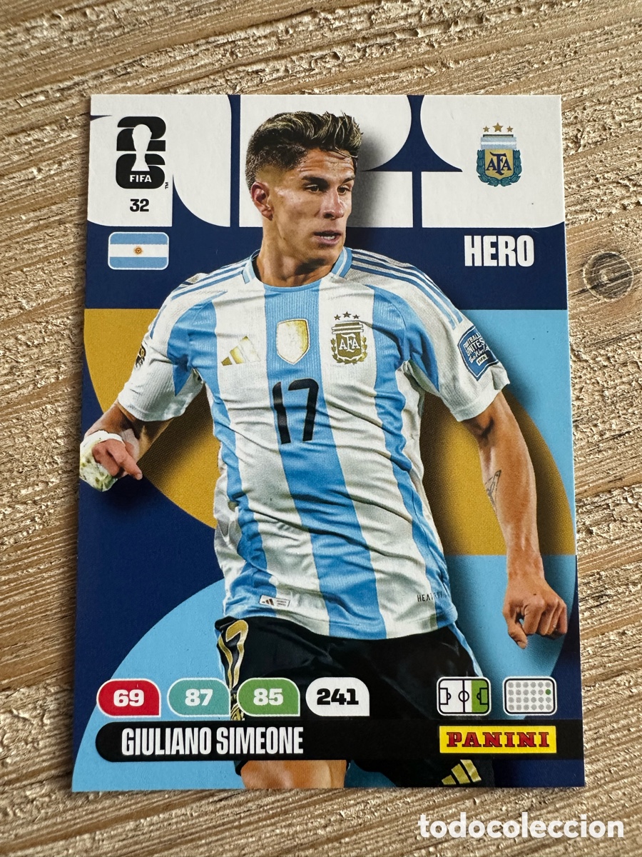 Trading Cards: GIULIANO SIMEONE ARGENTINA 32 ADRENALYN XL PANINI MUNDIAL WORLD CUP 2026 USA CAN MEX