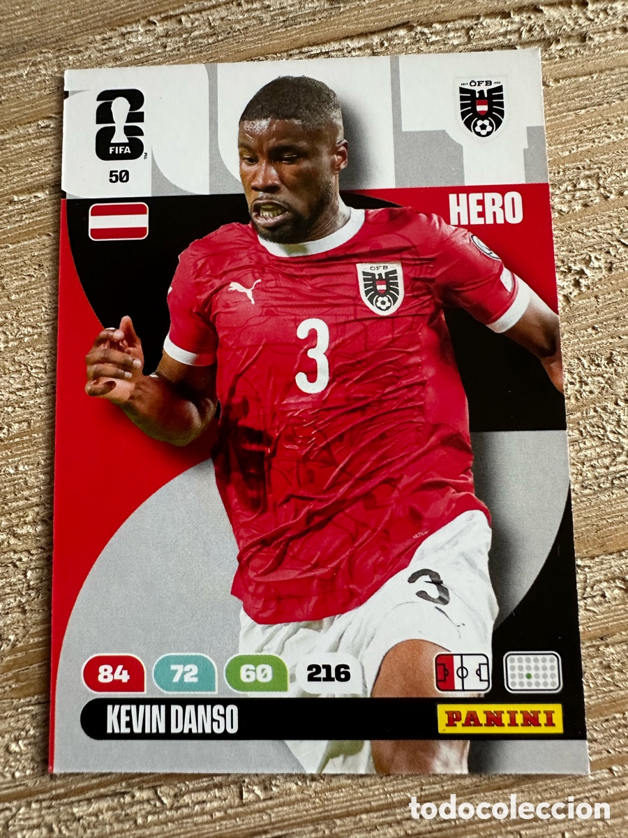 Cartas Colecion&aacute;veis: KEVIN DANSO AUSTRIA 50 ADRENALYN XL PANINI MUNDIAL WORLD CUP 2026 USA CAN MEX