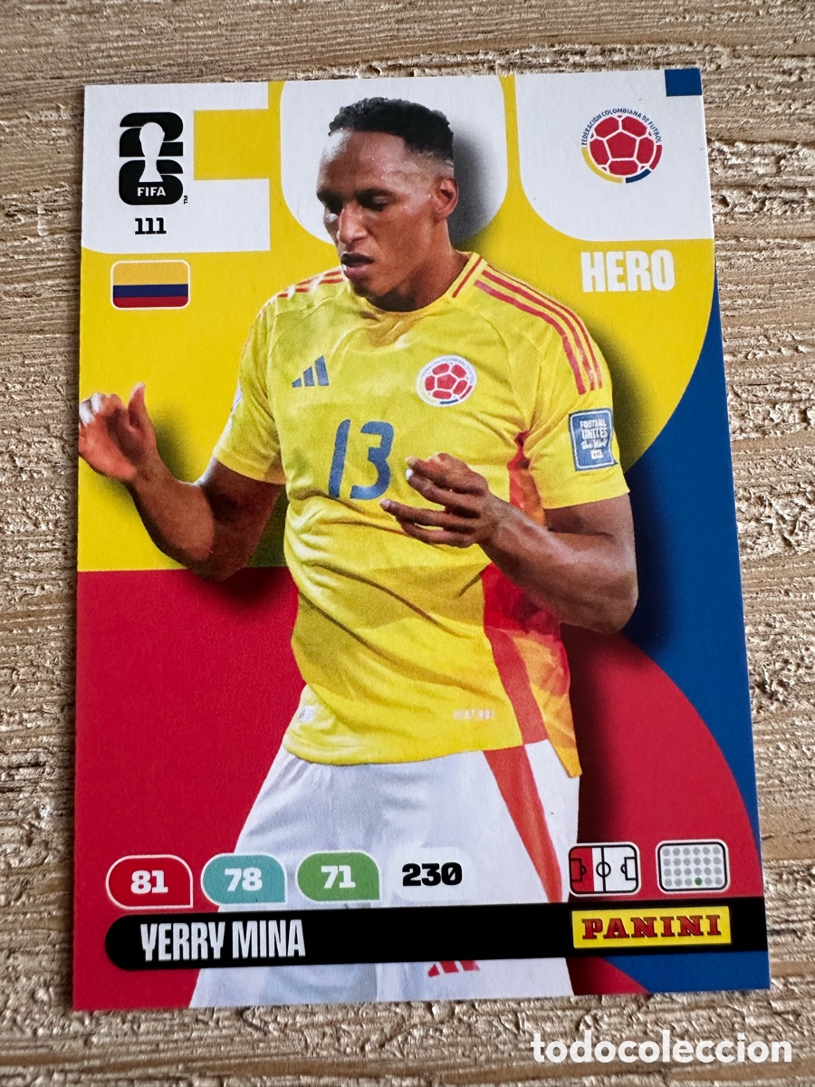 Trading Cards: YERRY MINA COLOMBIA 111 ADRENALYN XL PANINI MUNDIAL WORLD CUP 2026 USA CAN MEX