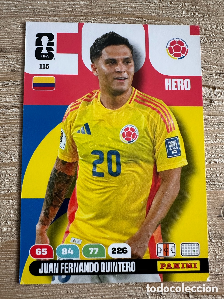 Trading Cards: JUAN FERNANDO QUINTERO COLOMBIA 115 ADRENALYN XL PANINI MUNDIAL WORLD CUP 2026 USA CAN MEX