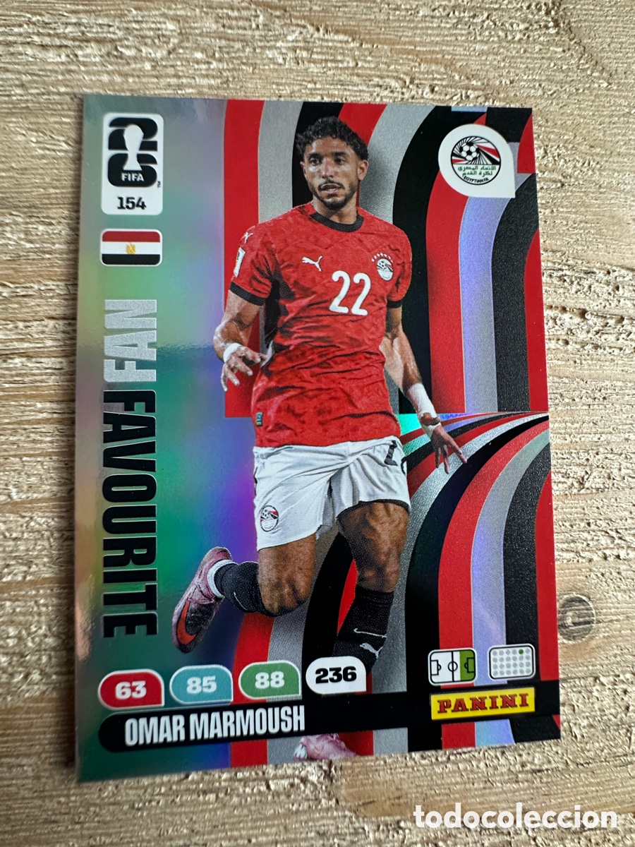 Trading Cards: OMAR MARMOUSH EGIPTO FAN FAVOURITE 154 ADRENALYN XL PANINI MUNDIAL WORLD CUP 2026 USA CAN MEX
