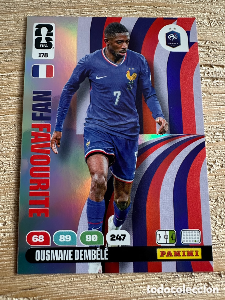 Trading Cards: OUSMANE DEMBELE FRANCIA FAN FAVOURITE 178 ADRENALYN XL PANINI MUNDIAL WORLD CUP 2026 USA CAN MEX