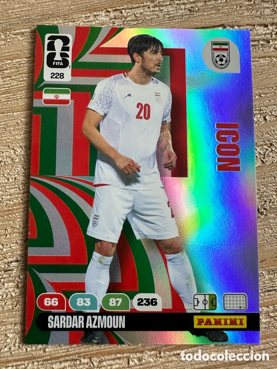 Trading Cards: SARDAR AZMOUN IRAN 228 ICON ADRENALYN XL PANINI MUNDIAL WORLD CUP 2026 USA CAN MEX