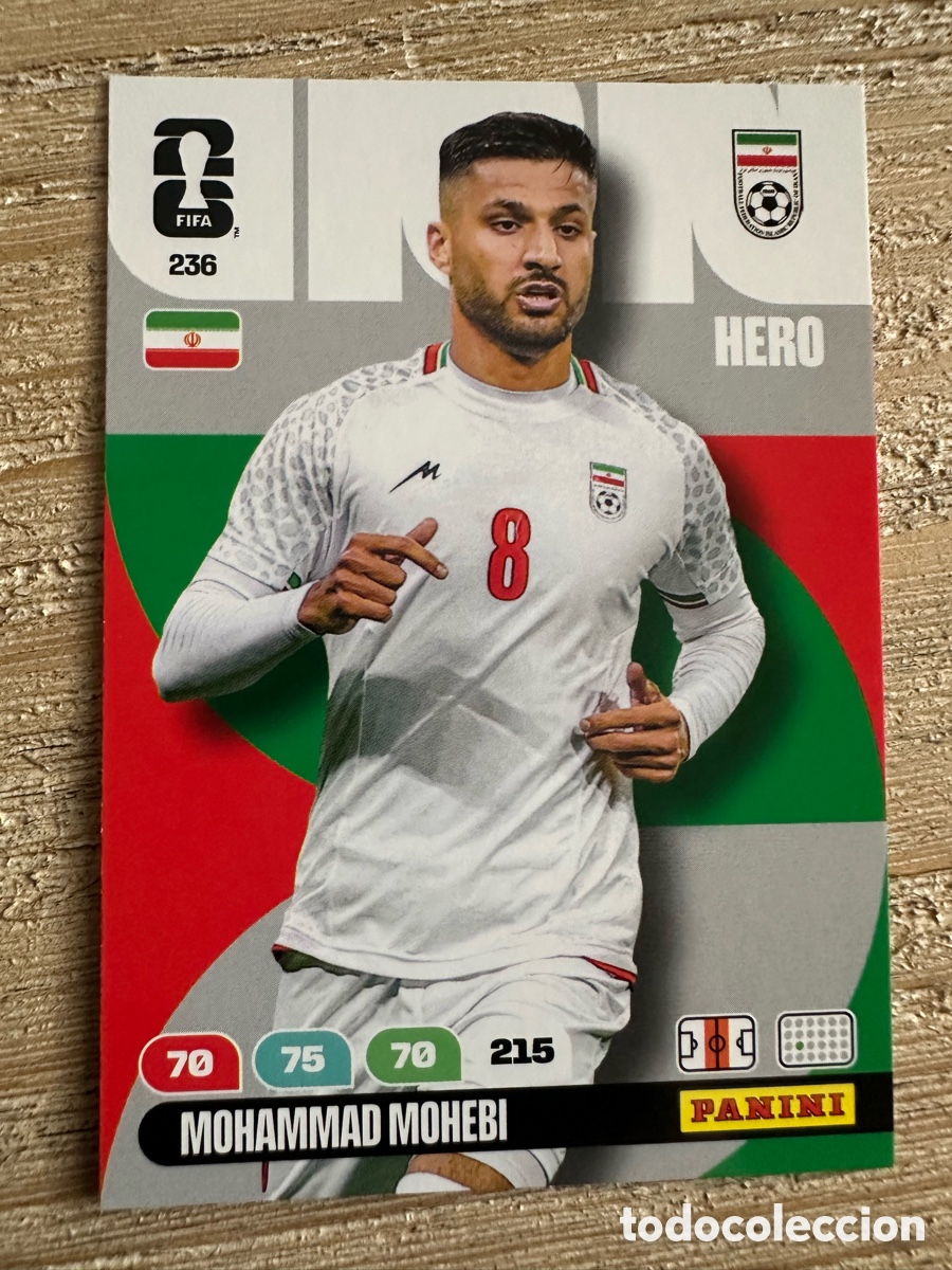 Cartas Colecion&aacute;veis: MOHAMMAD MOHEBI IRAN 236 ADRENALYN XL PANINI MUNDIAL WORLD CUP 2026 USA CAN MEX