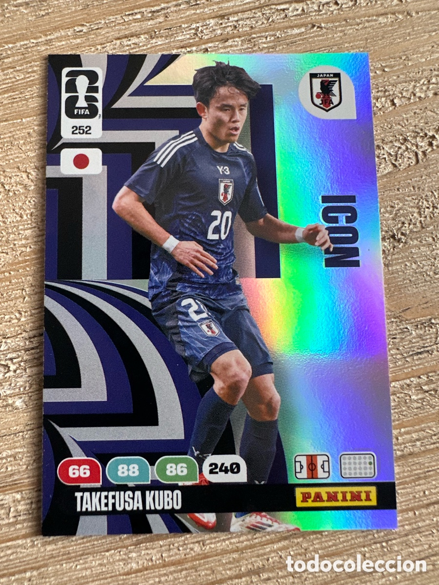 Figurine Collezionabili: TAKEFUSA KUBO JAPON ICON 252 ADRENALYN XL PANINI MUNDIAL WORLD CUP 2026 USA CAN MEX