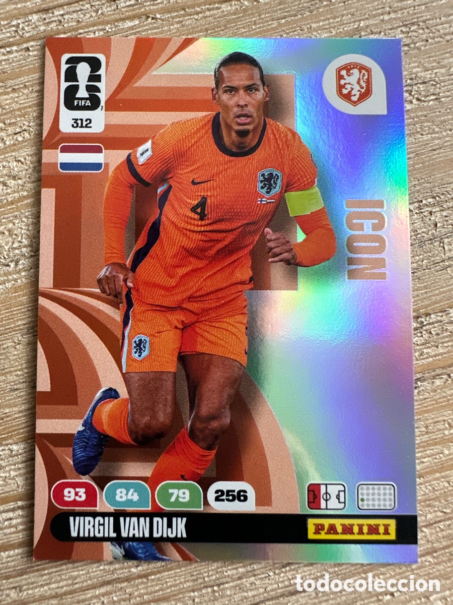Trading Cards: VIRGIL VAN DIJK PAISES BAJOS ICON 312 ADRENALYN XL PANINI MUNDIAL WORLD CUP 2026 USA CAN MEX