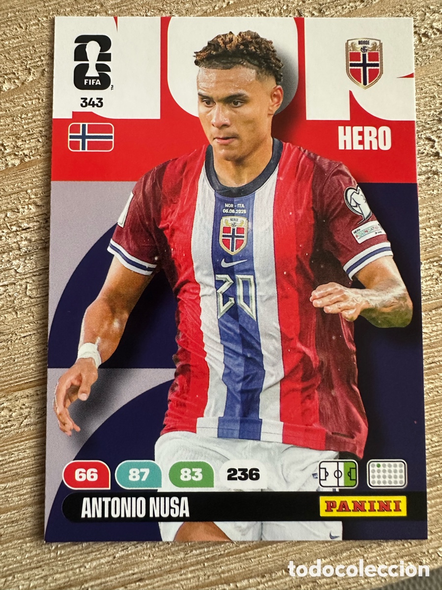 Trading Cards: ANTONIO NUSA NORUEGA 343 ADRENALYN XL PANINI MUNDIAL WORLD CUP 2026 USA CAN MEX