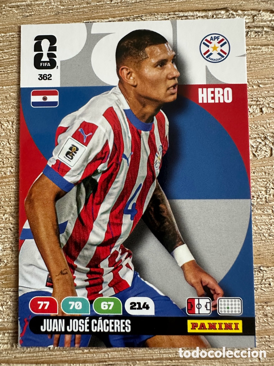 Trading Cards: JUAN JOSE CACERES PARAGUAY 362 ADRENALYN XL PANINI MUNDIAL WORLD CUP 2026 USA CAN MEX