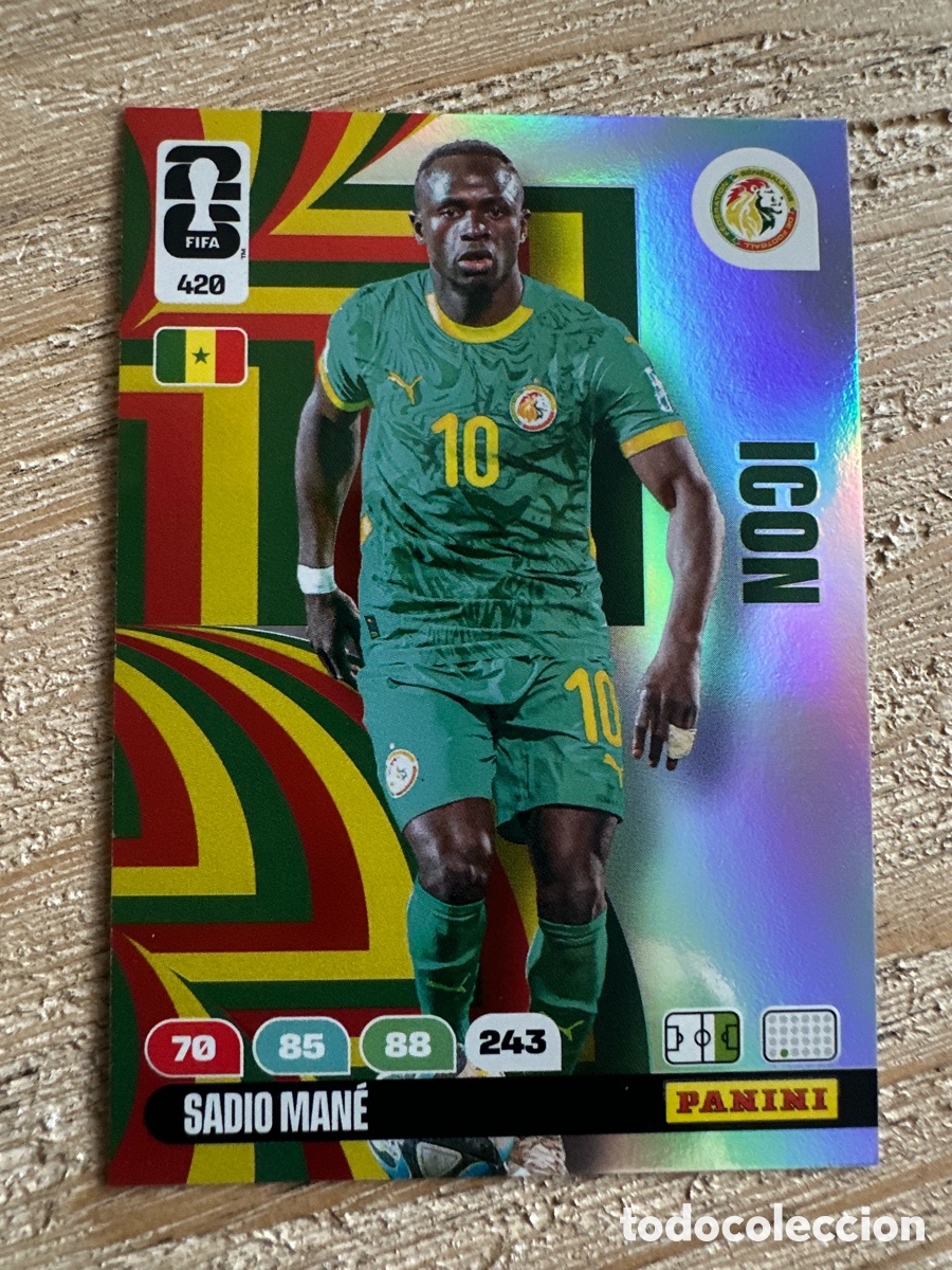 Trading Cards: SADIO MANE SENEGAL ICON 420 ADRENALYN XL PANINI MUNDIAL WORLD CUP 2026 USA CAN MEX