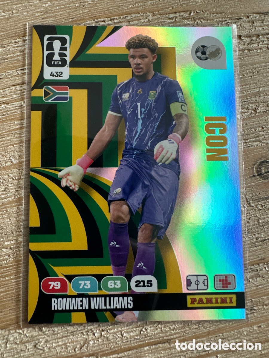 Trading Cards: RONWEN WILLIAMS SUDAFRICA ICON 432 ADRENALYN XL PANINI MUNDIAL WORLD CUP 2026 USA CAN MEX