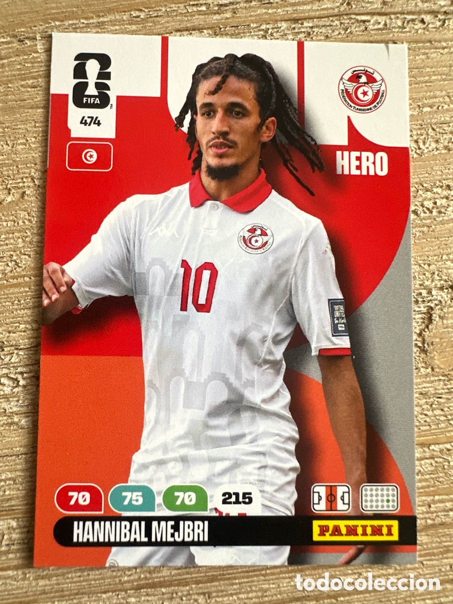 Cartas Colecion&aacute;veis: HANNIBAL MEJBRI TUNEZ 474 ADRENALYN XL PANINI MUNDIAL WORLD CUP 2026 USA CAN MEX