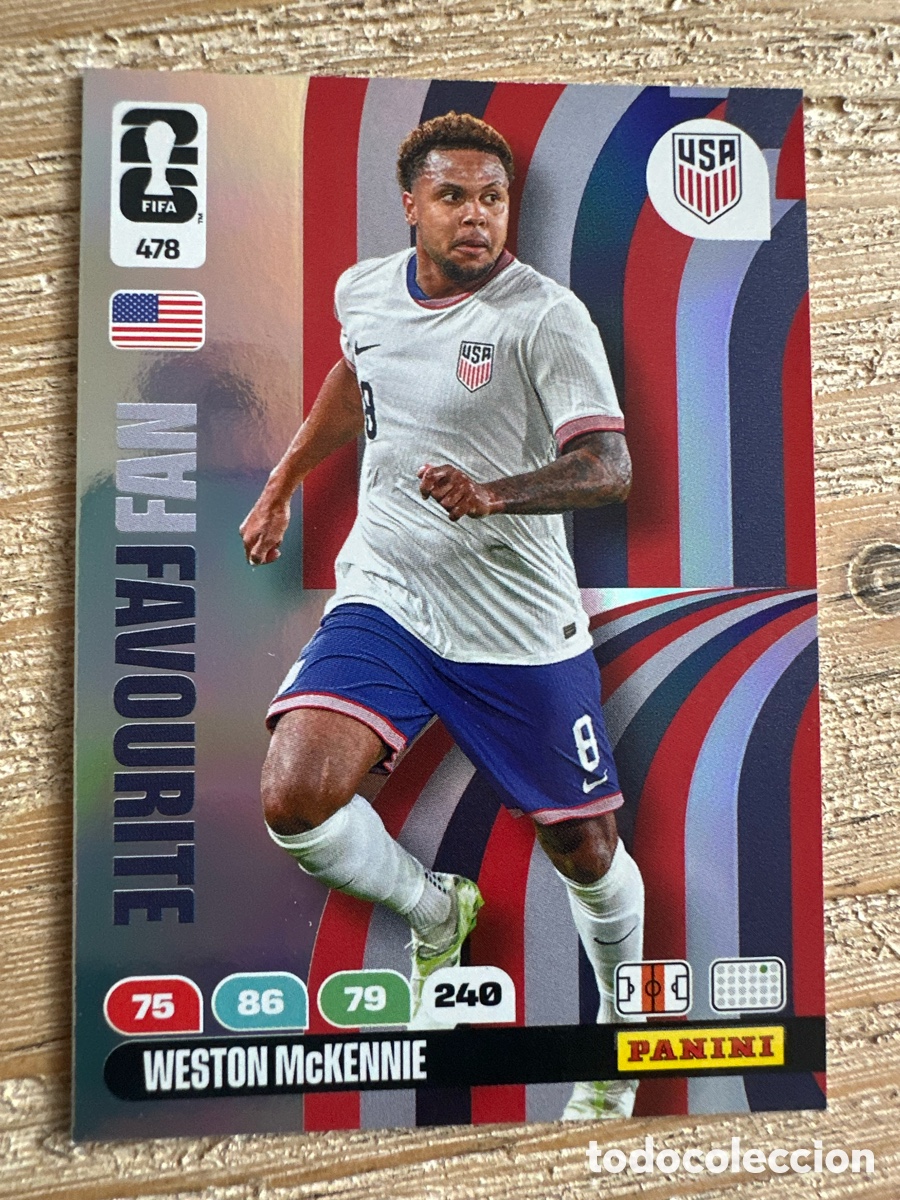 Cartas Colecion&aacute;veis: WESTON MCKENNIE USA FAN FAVOURITE 478 ADRENALYN XL PANINI MUNDIAL WORLD CUP 2026 USA CAN MEX