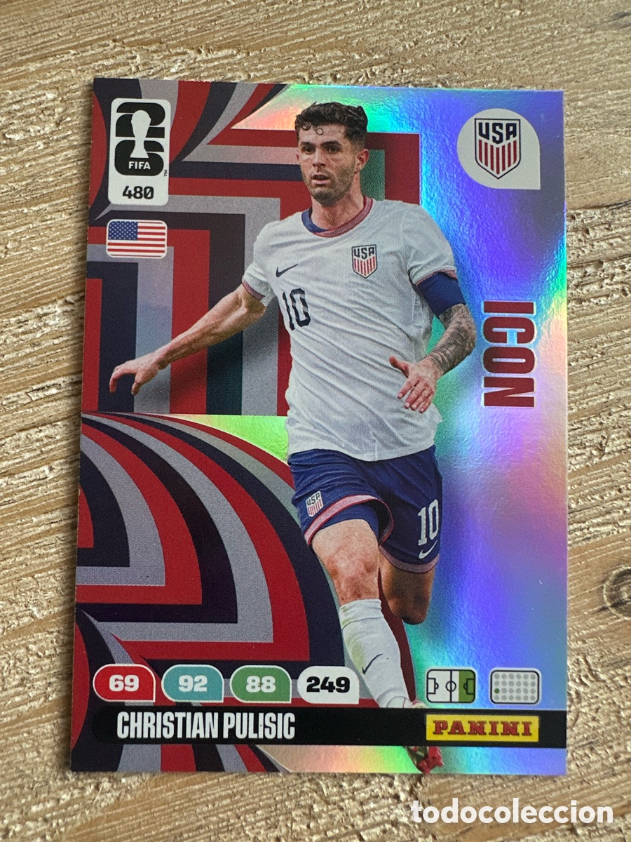 Trading Cards: CHRISTIAN PULISIC USA ICON 480 ADRENALYN XL PANINI MUNDIAL WORLD CUP 2026 USA CAN MEX