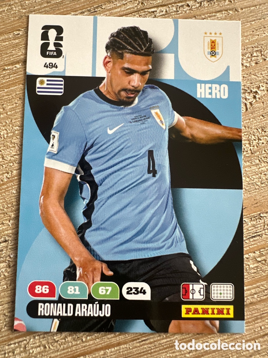 Trading Cards: RONALD ARAUJO URUGUAY 494 ADRENALYN XL PANINI MUNDIAL WORLD CUP 2026 USA CAN MEX