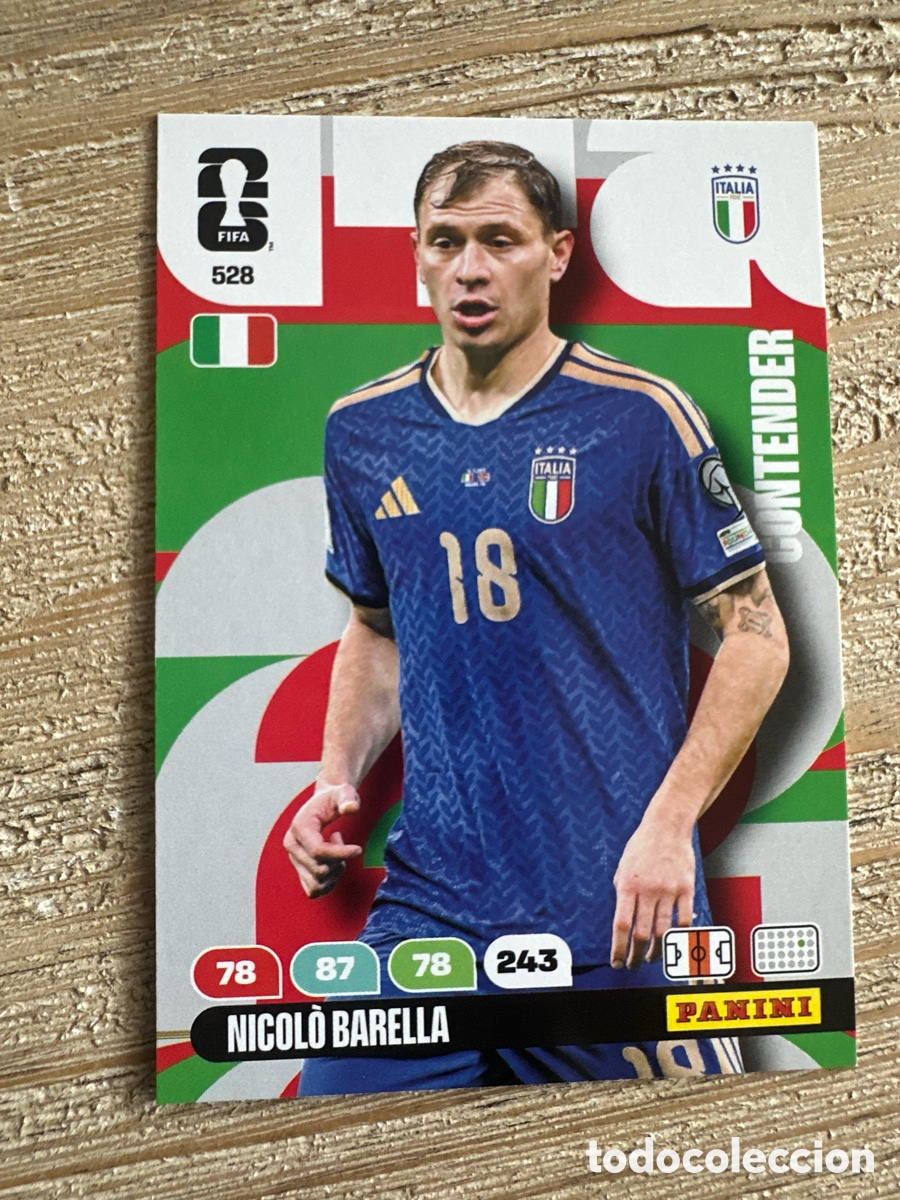 Trading Cards: NICOLO BARELLA ITALIA 528 ADRENALYN PANINI MUNDIAL WORLD CUP 2026 USA CAN MEX