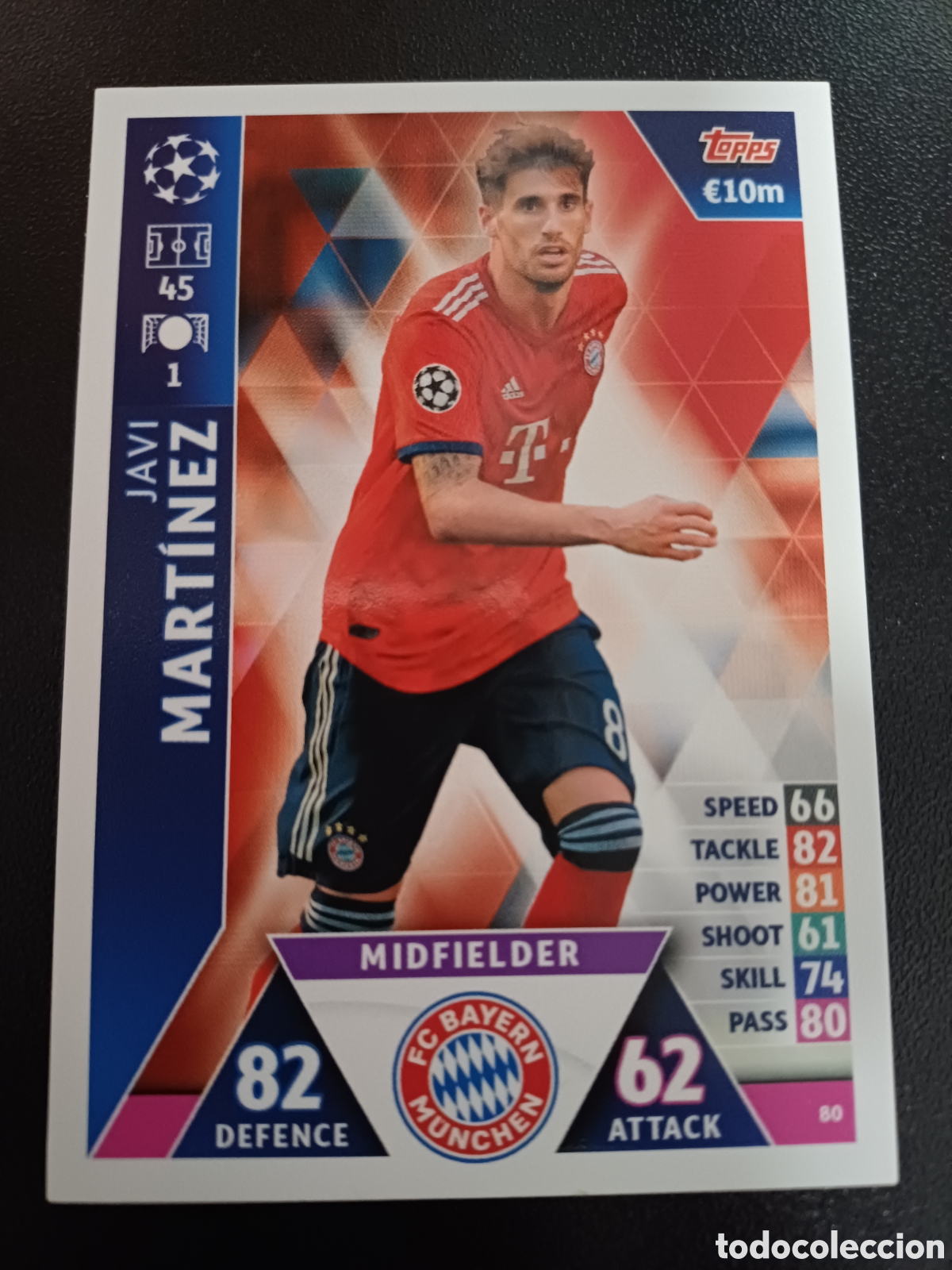 Trading cards: #080 JAVI MARTINEZ FC BAYERN MUNCHEN TOPPS MATCH ATTAX 2018/19