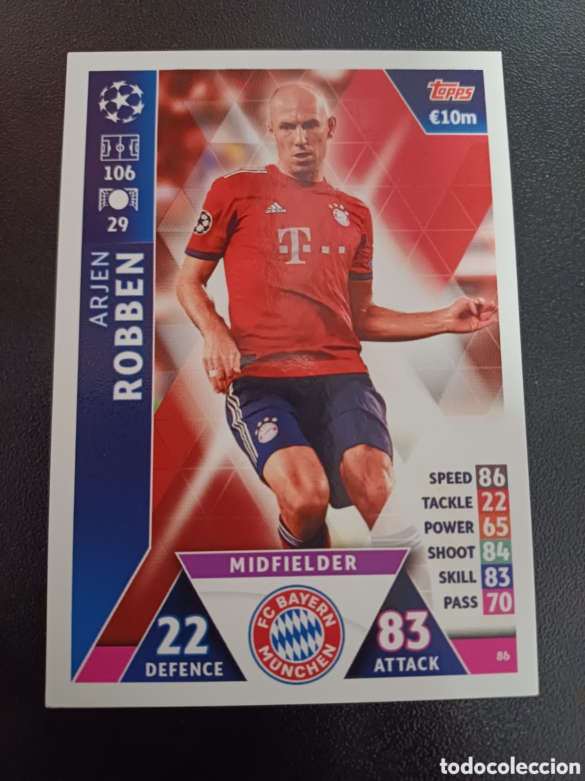 Trading cards: #086 ARJEN ROBBEN FC BAYERN MUNCHEN TOPPS MATCH ATTAX 2018/19