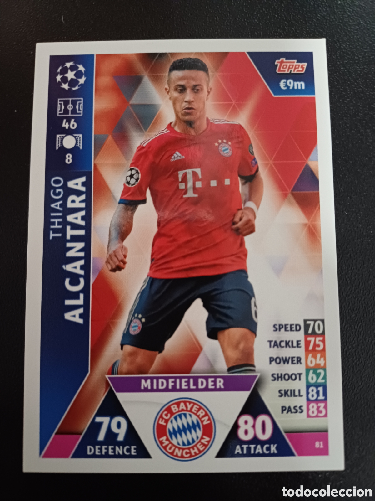 Trading Cards: #081 THIAGO ALCANTARA FC BAYERN MUNCHEN TOPPS MATCH ATTAX 2018/19