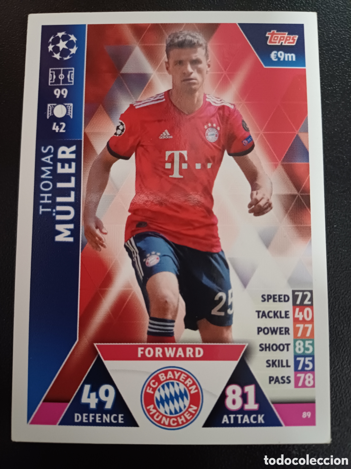 Trading cards: #089 THOMAS M&Uuml;LLER FC BAYERN MUNCHEN TOPPS MATCH ATTAX 2018/19