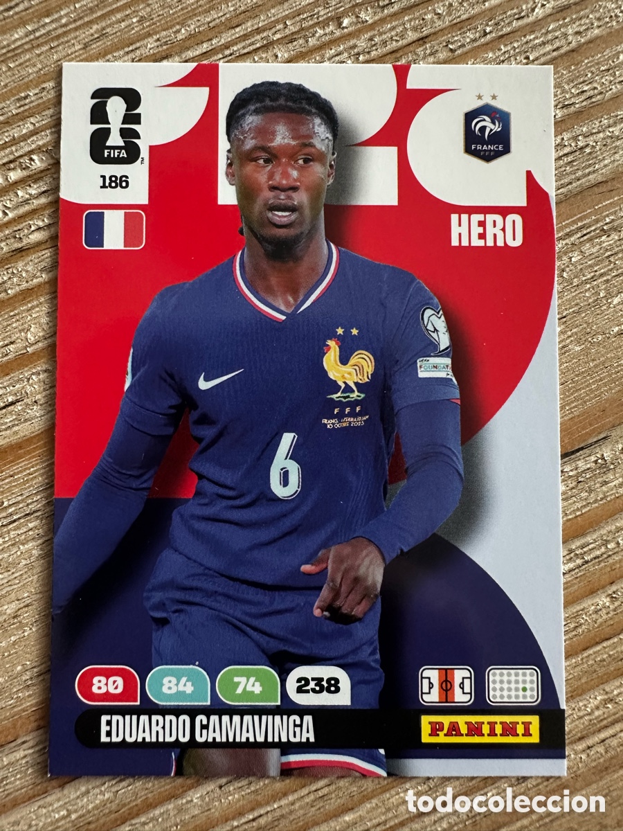 Trading Cards: EDUARDO CAMAVINGA FRANCIA 186 ADRENALYN XL MUNDIAL 2026 WORLD CUP USA MEX CAN