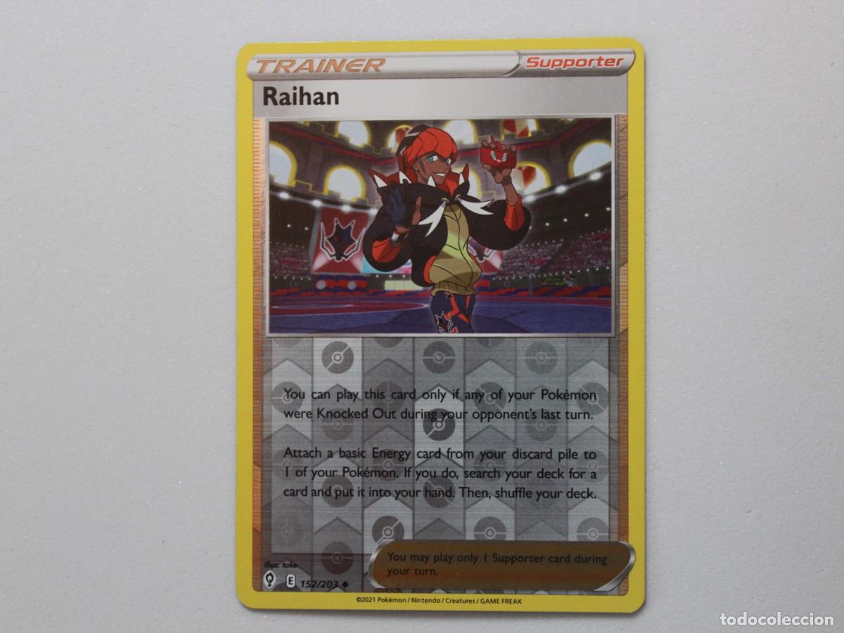Trading Cards: Carta Pok&eacute;mon Raihan Reverse Holo 152/203 Evolving Skies Trainer Supporter