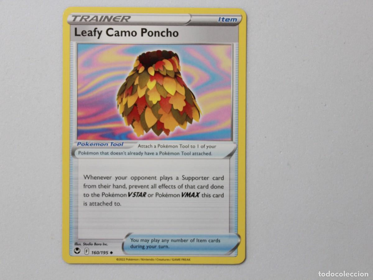 Trading Cards: Carta Pok&eacute;mon Leafy Camo Poncho 160/195 Silver Tempest Trainer Item