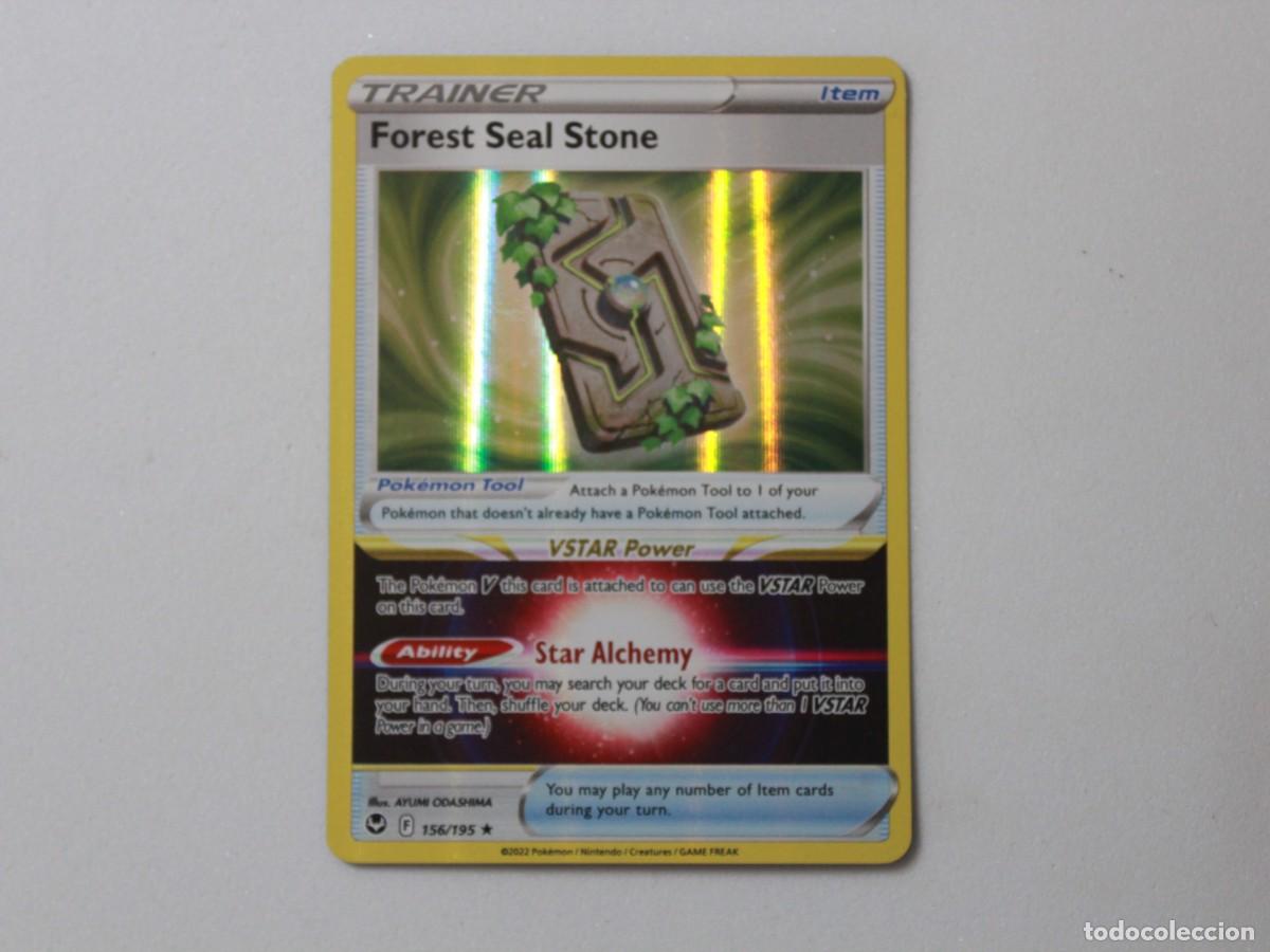 Trading Cards: Carta Pok&eacute;mon Forest Seal Stone Holo 156/195 Silver Tempest VSTAR Power