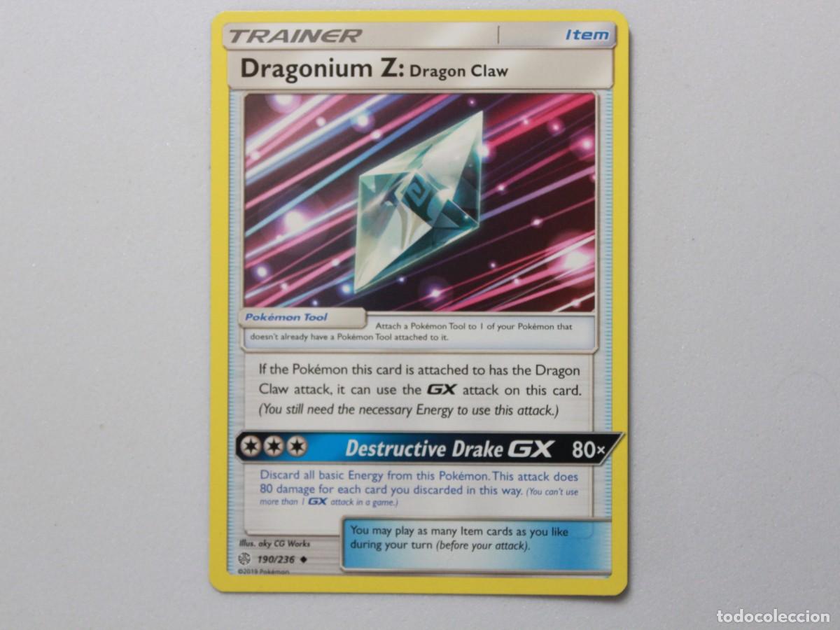 Trading Cards: Carta Pok&eacute;mon Dragonium Z Dragon Claw 190/236 Cosmic Eclipse Trainer Item