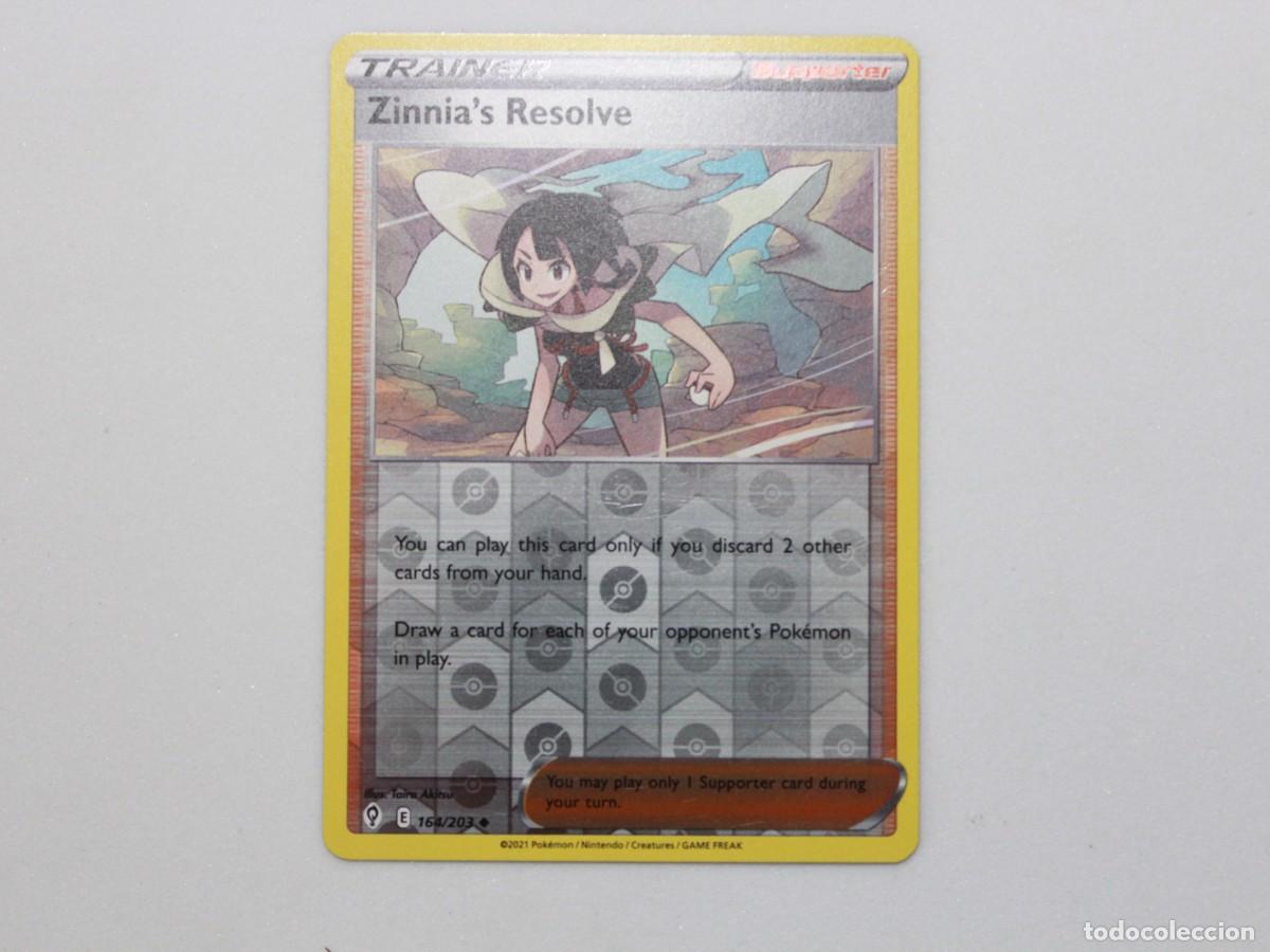 Trading Cards: Carta Pok&eacute;mon Zinnia&rsquo;s Resolve Reverse Holo 164/203 Evolving Skies Trainer Supporter