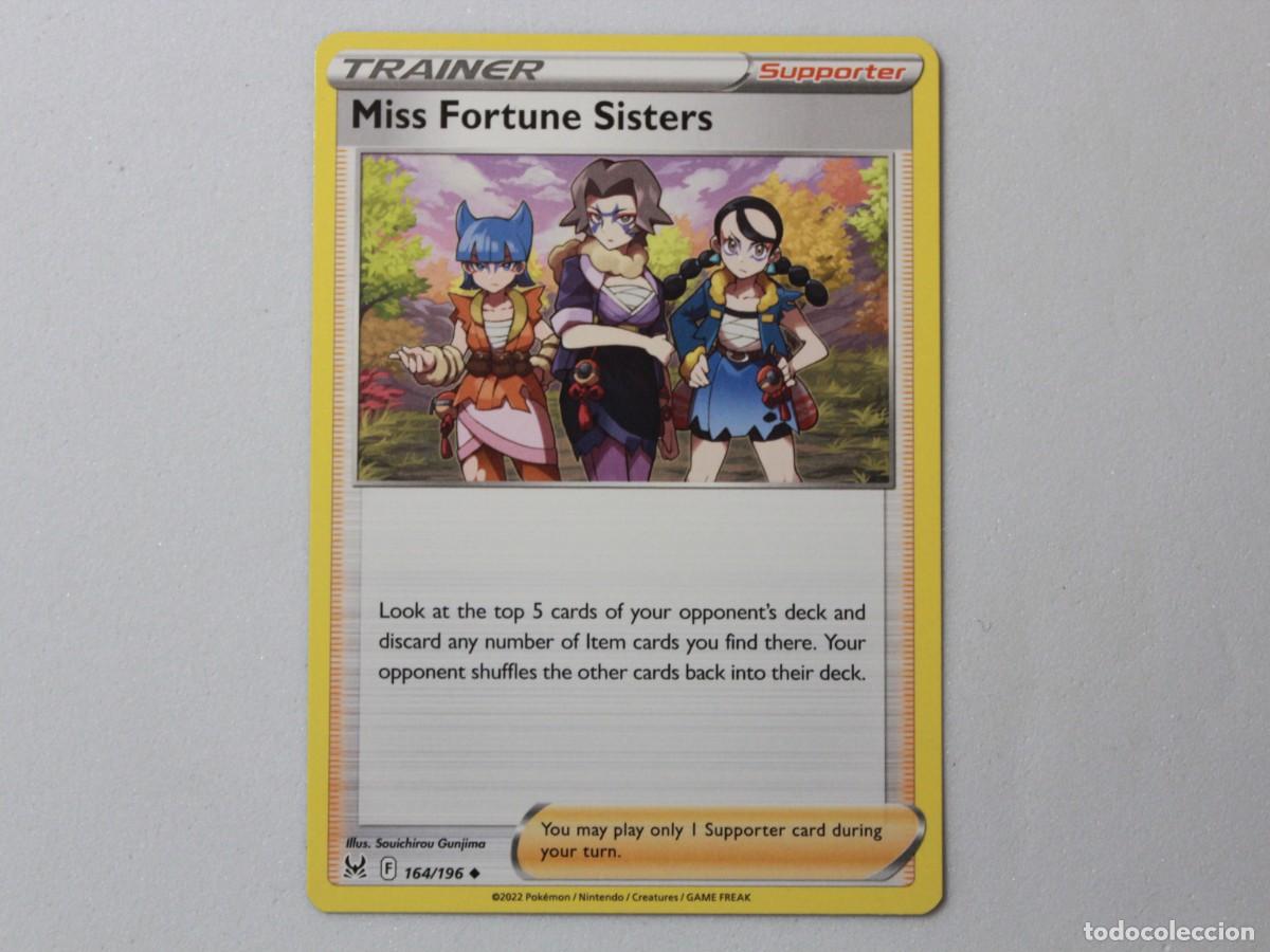 Cartas Colecion&aacute;veis: Carta Pok&eacute;mon Miss Fortune Sisters 164/196 Lost Origin Trainer Supporter
