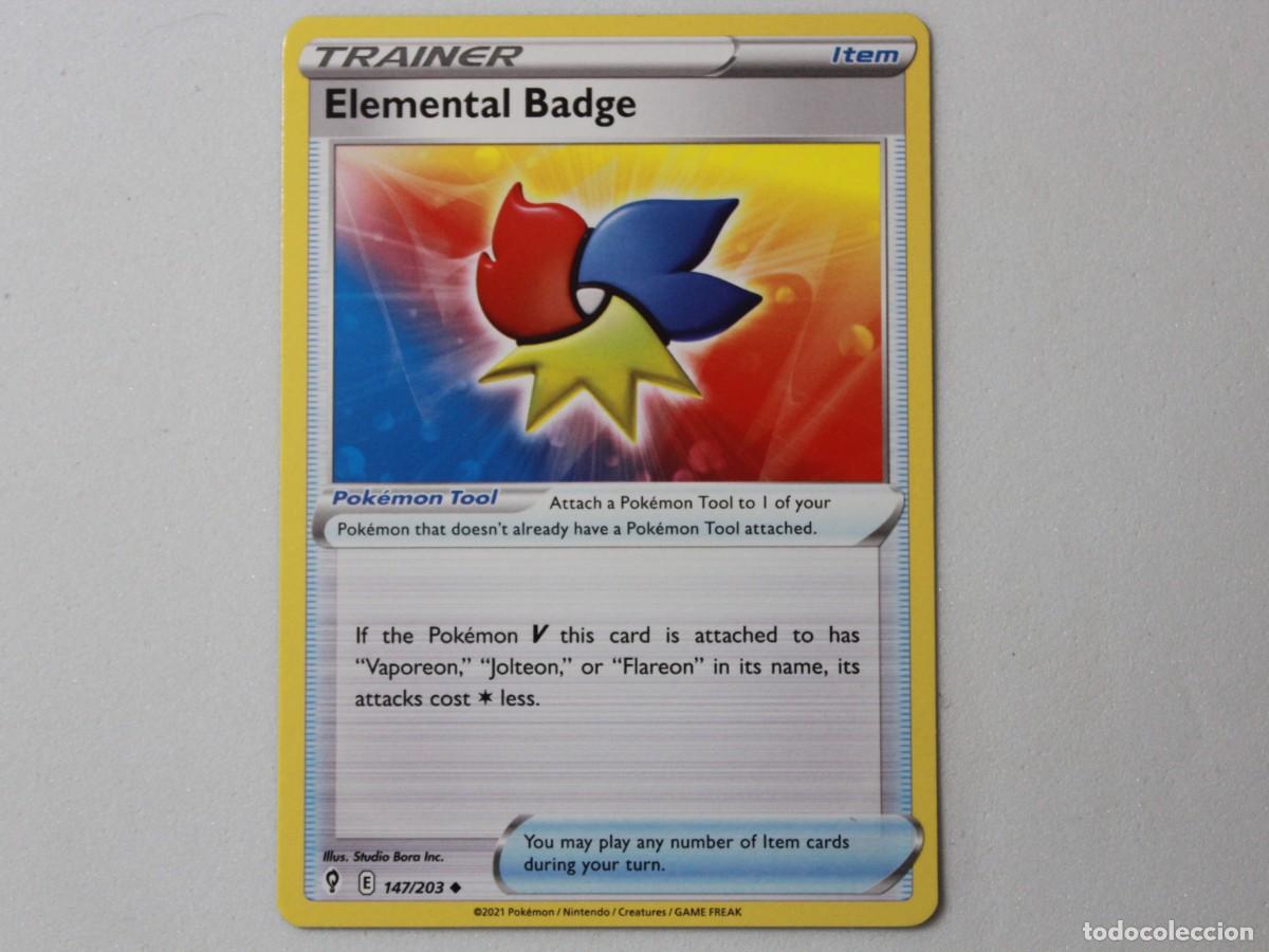 Trading Cards: Carta Pok&eacute;mon Elemental Badge 147/203 Evolving Skies Trainer Item