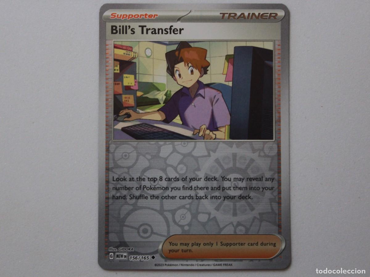 Trading Cards: Carta Pok&eacute;mon Bill&rsquo;s Transfer Reverse Holo 156/165 Pok&eacute;mon 151 Trainer Supporter