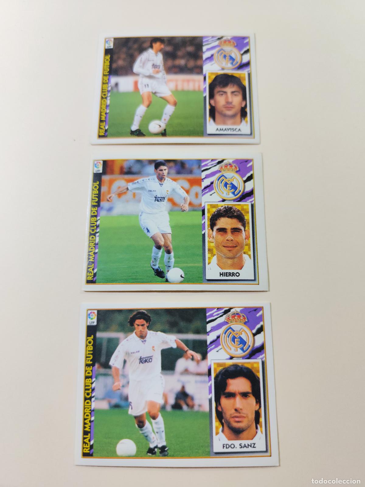 Trading Cards: Liga Este 1997/98. Real Madrid. Lote de 3 cromos nuevos sin pegar