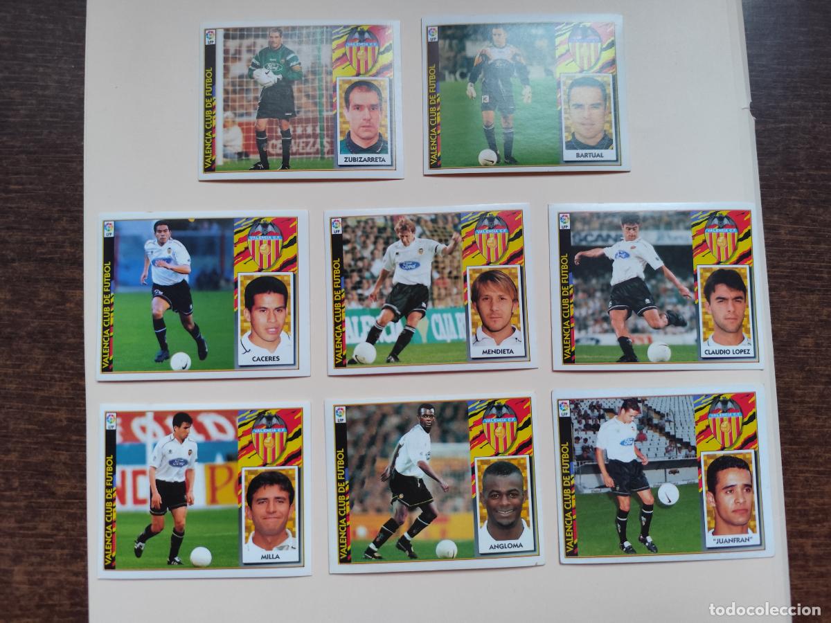Trading Cards: Liga Este 1997/98. Valencia. Lote de 8 cromos nuevos sin pegar