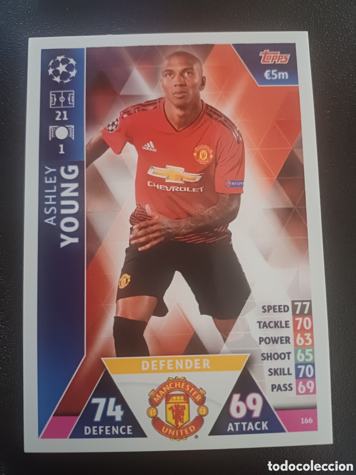 Trading Cards: #166 ASHLEY YOUNG MANCHESTER UNITED TOPPS MATCH ATTAX 2018/19