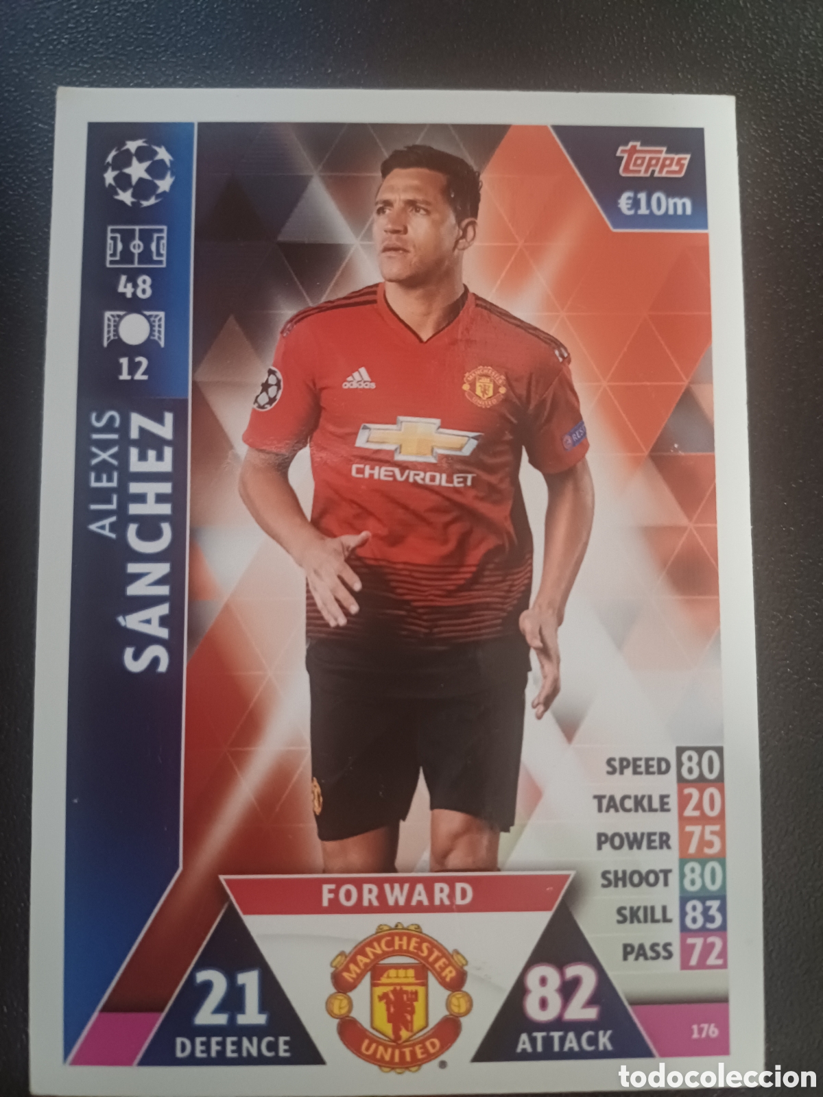 Cartas Colecion&aacute;veis: #176 ALEXIS SANCHEZ MANCHESTER UNITED TOPPS MATCH ATTAX 2018/19