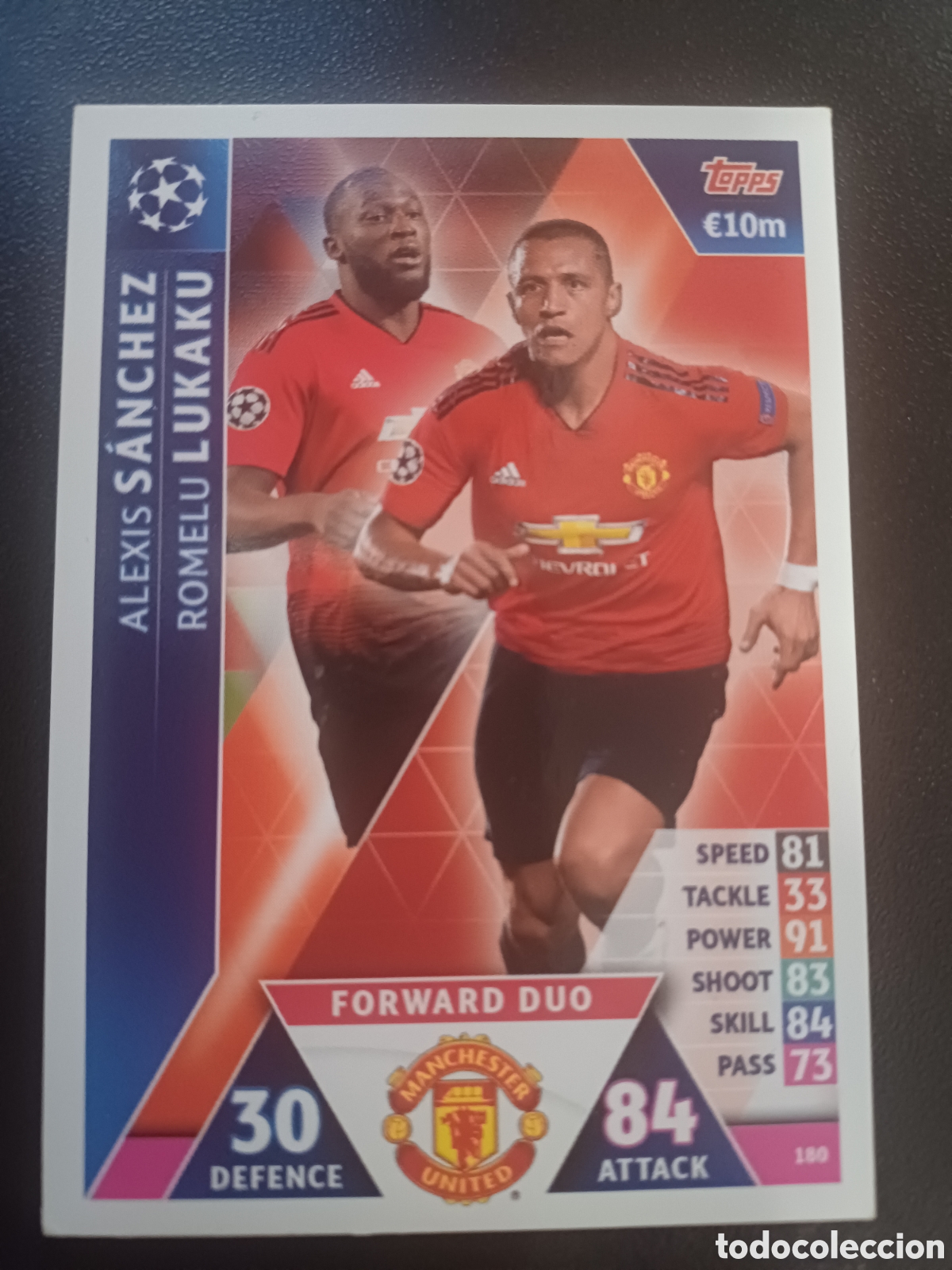 Figurine Collezionabili: #180 SANCHEZ LUKAKU FORWARD DUO MANCHESTER UNITED TOPPS MATCH ATTAX 2018/19