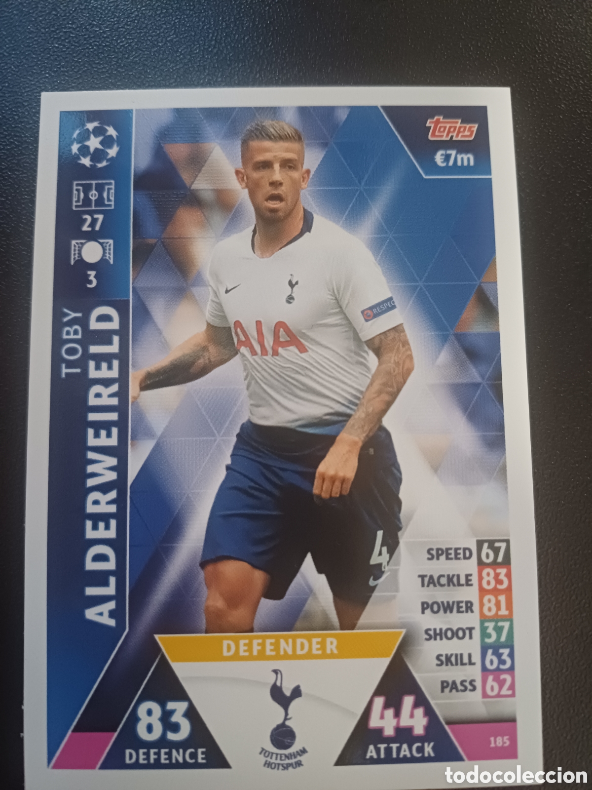 Sammelkarten: #185 TOBY ALDERWEIRELD TOTTENHAM HOTSPUR TOPPS MATCH ATTAX 2018/19