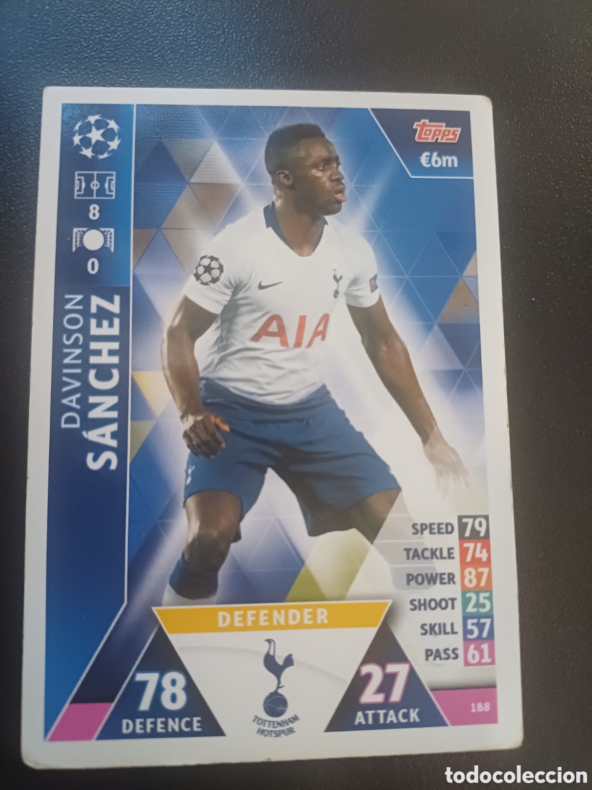 Sammelkarten: #188 DAVINSON SANCHEZ TOTTENHAM HOTSPUR TOPPS MATCH ATTAX 2018/19