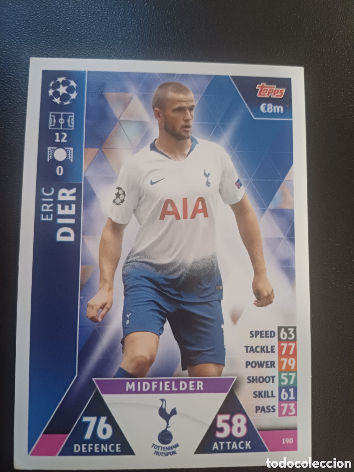 Sammelkarten: #190 ERIC DIER TOTTENHAM HOTSPUR TOPPS MATCH ATTAX 2018/19