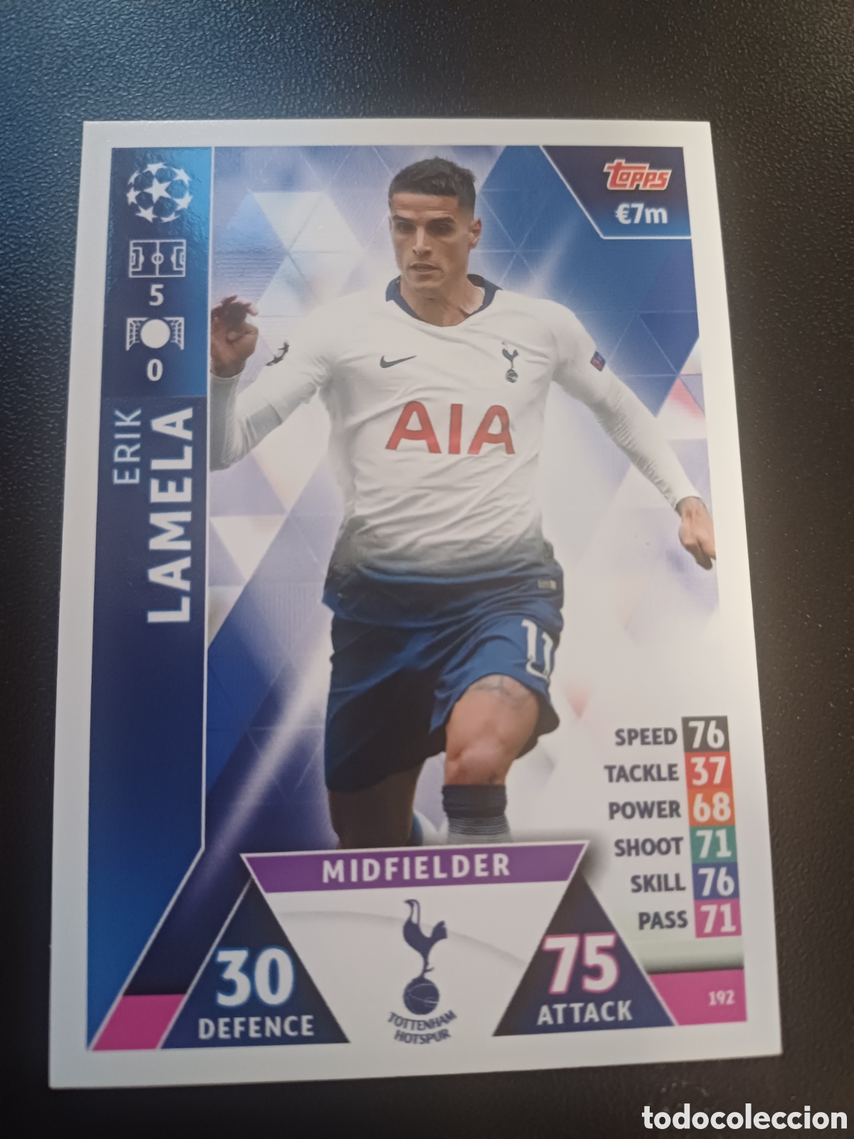 Figurine Collezionabili: #192 ERIK LAMELA TOTTENHAM HOTSPUR TOPPS MATCH ATTAX 2018/19