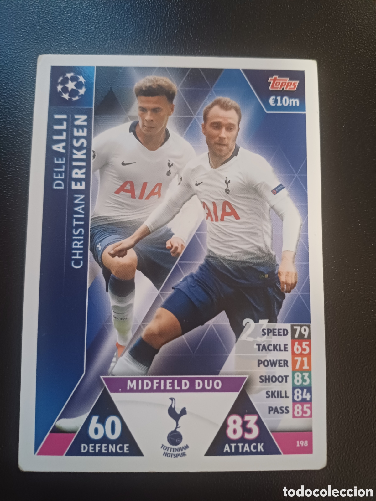 Figurine Collezionabili: #198 DELE ALLI ERIKSEN MIDFIELD DUO TOTTENHAM HOTSPUR TOPPS MATCH ATTAX 2018/19