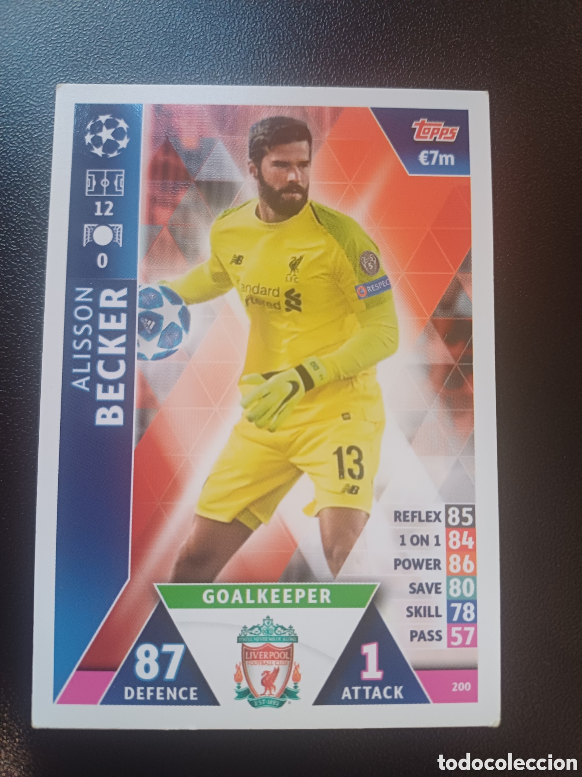 Figurine Collezionabili: #200 ALISSON BECKER LIVERPOOL FC TOPPS MATCH ATTAX 2018/19