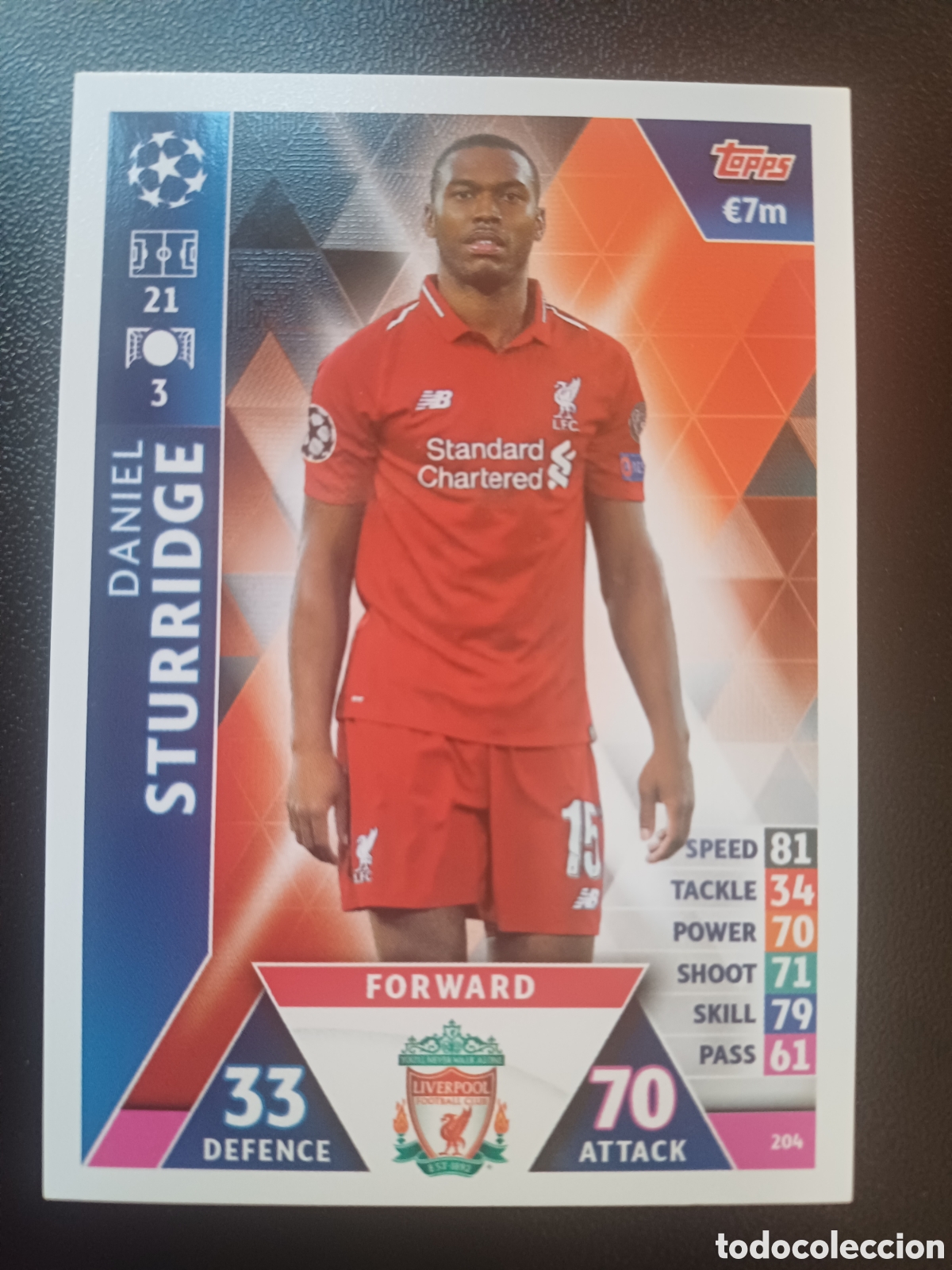 Trading Cards: #204 DANIEL STURRIDGE LIVERPOOL FC TOPPS MATCH ATTAX 2018/19