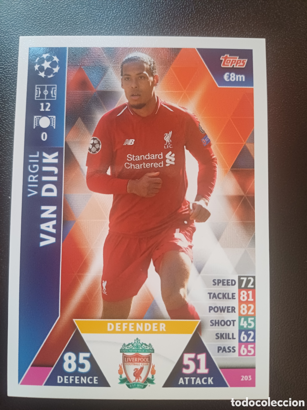 Trading Cards: #203 VIRGIL VAN DIJK LIVERPOOL FC TOPPS MATCH ATTAX 2018/19