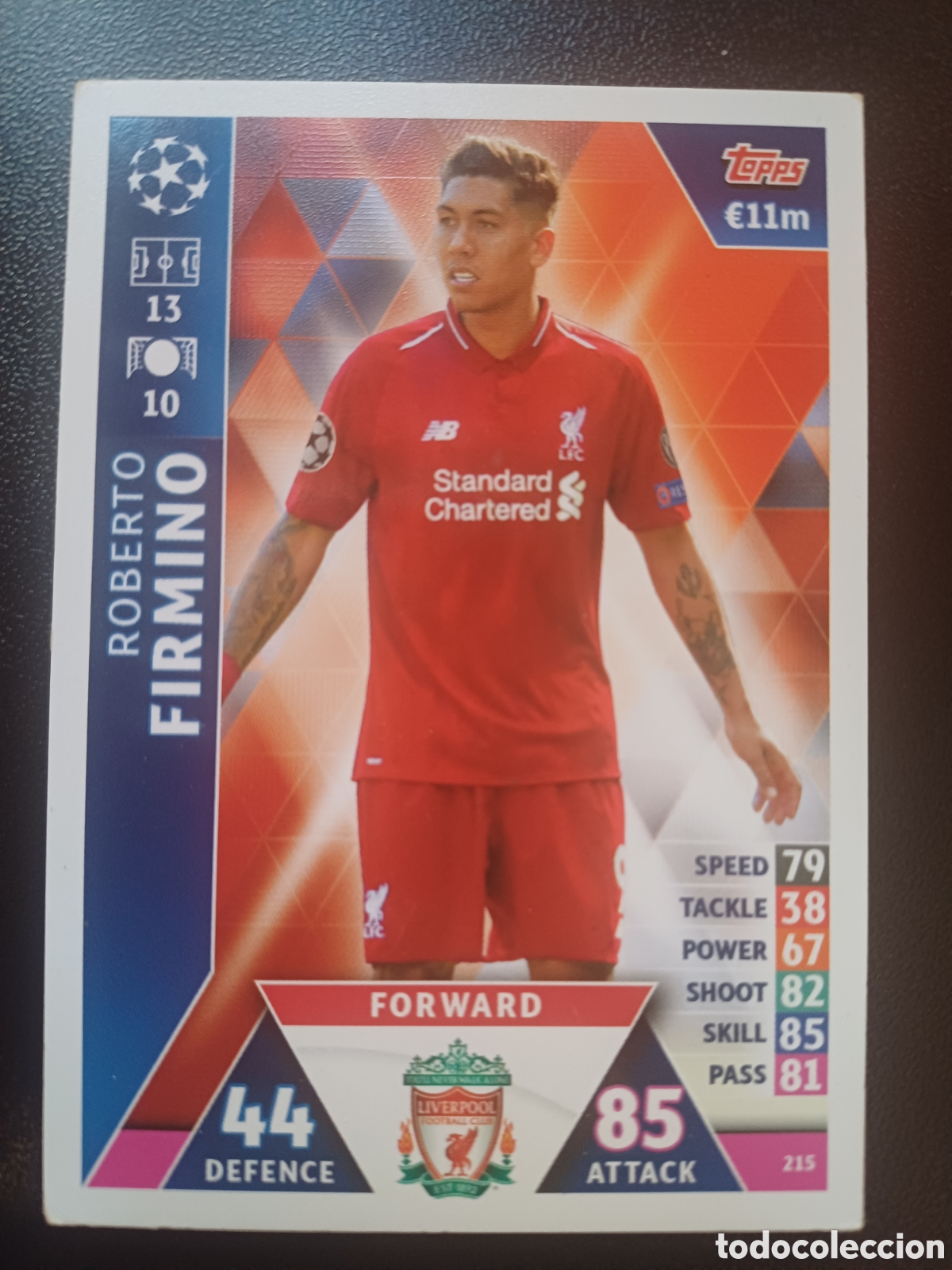 Trading Cards: #215 ROBERTO FIRMINO LIVERPOOL FC TOPPS MATCH ATTAX 2018/19